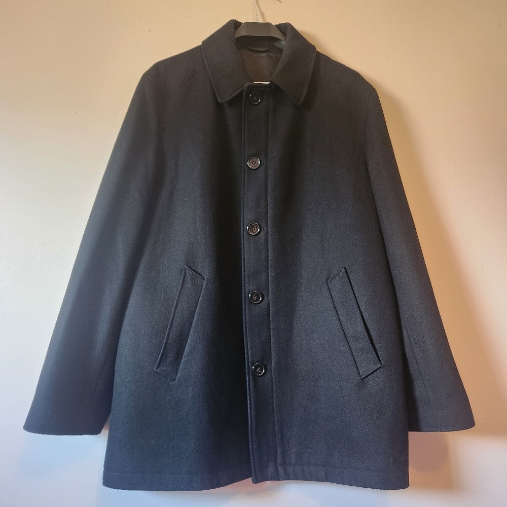 Lauren Ralph Lauren Men's Jake Classic Fit Ledric Overcoat Black Wool Coat 40R